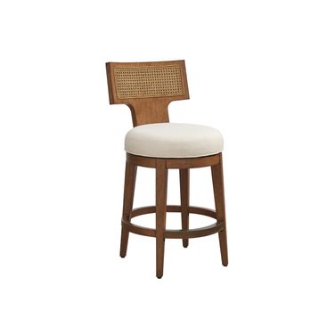 La Costa Calavera Woven Swivel Counter Stool In Marisol