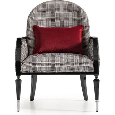 La Francaise Accent Chair In Domino Black