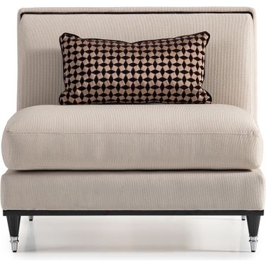 La Francaise Armless Chair In Cafe Au Lait Black