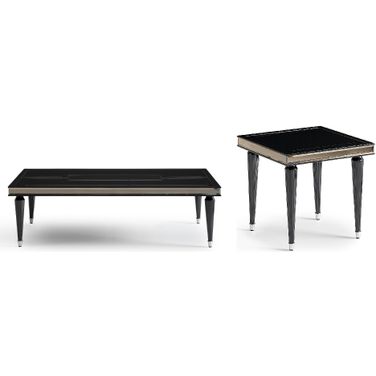La Francaise Occasional Table Set In Black Ice