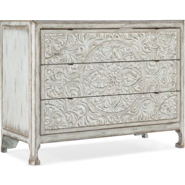 La Grange Lockhart Three Drawer Accent Chest In Antique White