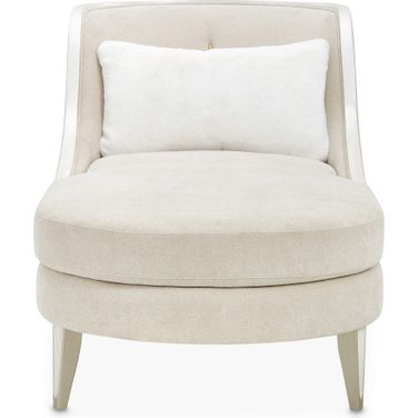 La Marisia Chenille Chaise In Tranquil and Light Champagne