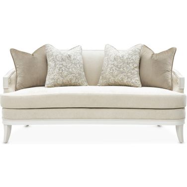 La Marisia Chenille Loveseat In Creamy Pearl