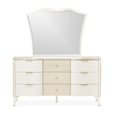 La Marisia Dresser with Mirror In Creamy Pearl