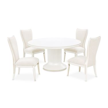 La Marisia Round Dining Room Set In Creamy Pearl