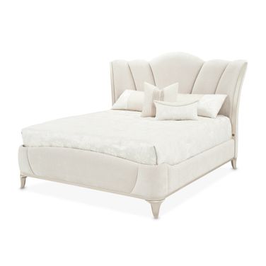 La Marisia Upholstered Queen Bed In Creamy Pearl