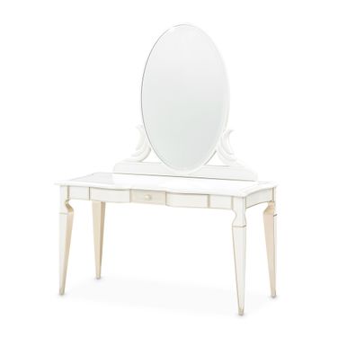 La Marisia Vanity with Mirror In Creamy Pearl