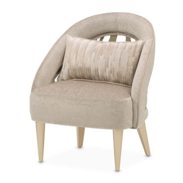 La Rachelle Flame Accent Chair In Lustre and Champagne