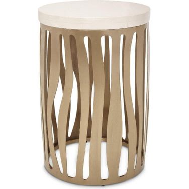 La Rachelle Round Chair Side Table In Chardonnay