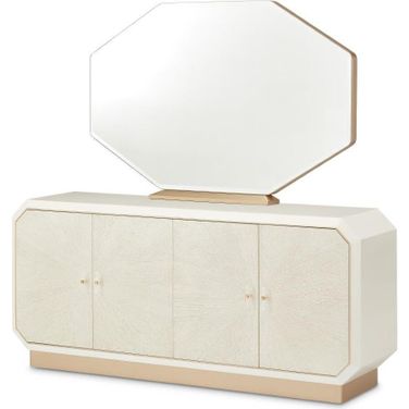 La Rachelle Sideboard And Mirror In Champagne