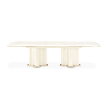 La Terrazza Double Pedestal Dining Table In Creamy Pearl