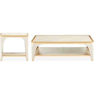La Terrazza Rectangular Occasional Table Set In Silver Mist