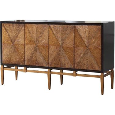 Labardi Brown With Antique Gold Accents Wood Sideboard