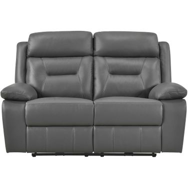 Laconia Power Double Reclining Love Seat In Dark Gray