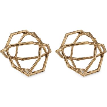 Laddington Sculpture Set of 2 In Antique Brass