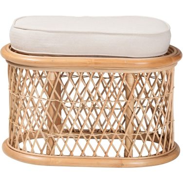 Ladonna Rattan Ottoman Footstool In Natural