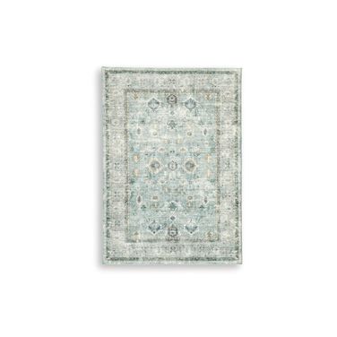 Ladstoney 5' x 7' Area Rug In Teal/Beige/Ochre
