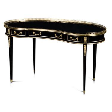 Lady's Eclipse Desk In Ebony/Gold/Brass