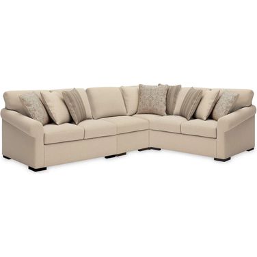 LadyMae 4-Piece Sectional In Twill