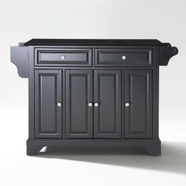 Lafayette Granite Top Full Size Kitchen Island/Cart In Black