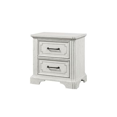 Lafayette II Nightstand with USB Ports in White Mist