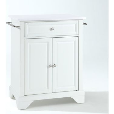 Lafayette Stone Top Portable Kitchen Island/Cart In White