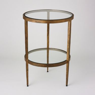 Laforge Two Tier Side Table In Antique Gold