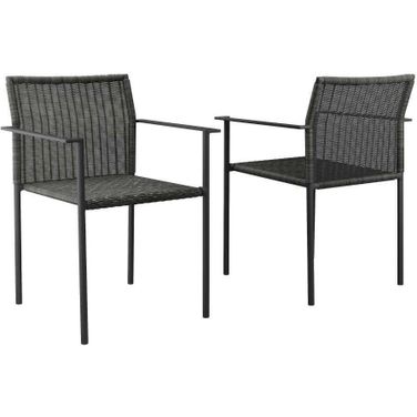 Lagoon Charcoal Outdoor Patio Dining Arm Chairs Set Of 2