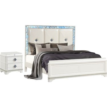 Laguna Panel Bedroom Set In Off White