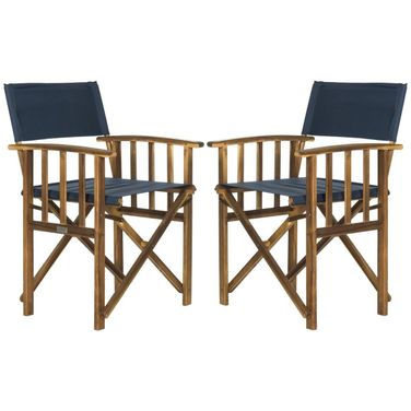 Laguna Teak and Navy Director Chair Set of 2