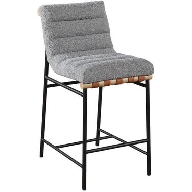 Lahni Gray Boucle Fabric Counter Height Chair