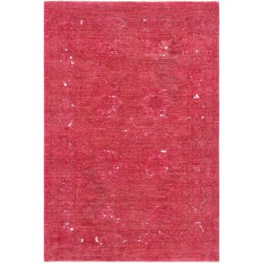 Lahore Collection Hand-Knotted Lamb's Wool Area Rug- 4' x 6' In Magenta