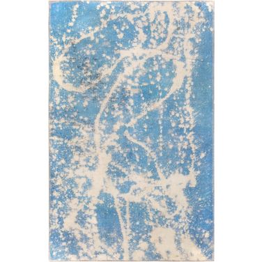 Lahore Collection Hand-Knotted Wool Area Rug- 3' 3" x 5' 2" In Blue