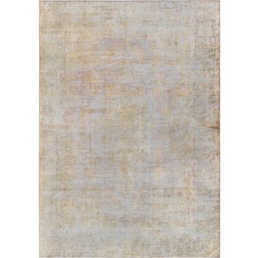 Lahore Collection Hand-Knotted Wool Area Rug- 9' 4" x 13' 6" In Light Blue and Gold