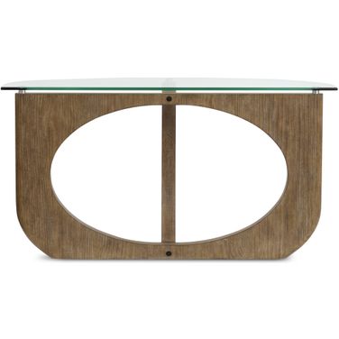Lainey Demilune Sofa Table In Almond