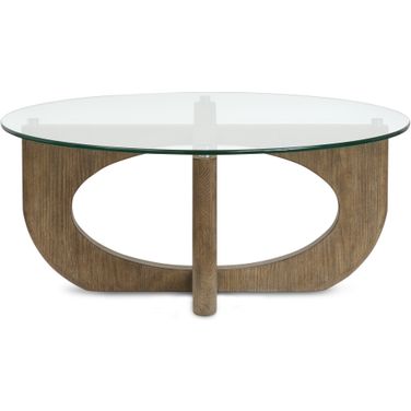 Lainey Round Cocktail Table In Almond