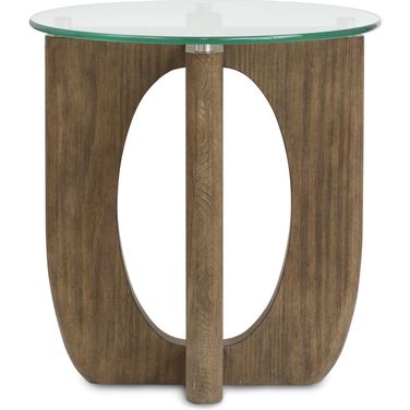 Lainey Round End Table In Almond