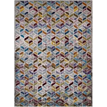 Laleh Geometric Mosaic 4X6 Area Rug In Gray