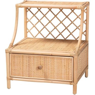Lalo Rattan 1 Drawer Nightstand In Natural Brown
