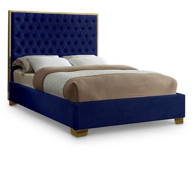Lana Velvet Full Bed In Navy
