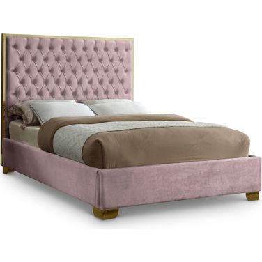 Lana Velvet Full Bed In Pink