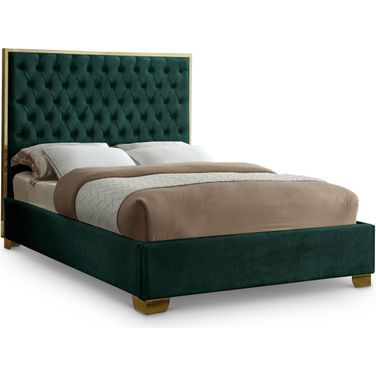 Lana Velvet Queen Bed In Green