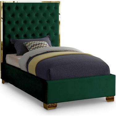 Lana Velvet Twin Bed In Green