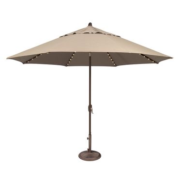 Lanai Pro 11' Octagon Auto Tilt with Starlight Umbrella In Antique Beige