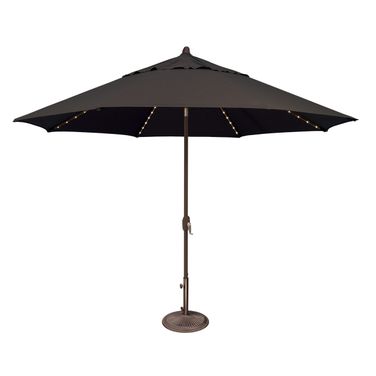 Lanai Pro 11' Octagon Auto Tilt with Starlight Umbrella In Black