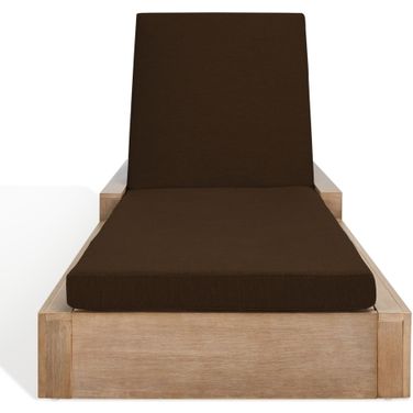 Lanai Wood Chaise Lounge Chair In Natural and Dark Brown