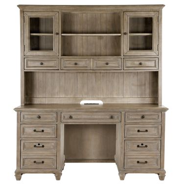 Lancaster Credenza with Hutch In Dove Gray