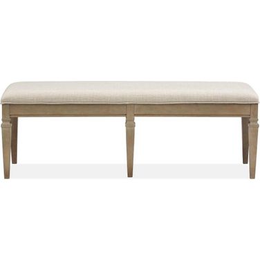 Lancaster Dovetail Grey Wood Bench with Upholstered Seat KD