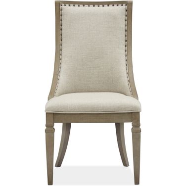 Lancaster Dining Arm Chair with Upholstered Seat And Back Set of 2 In Dove Gray