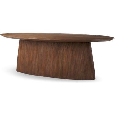 Lance Medium Brown Solid Wood Oval Dining Table